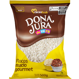 Granulado Flocos Macio Gourmet Chocolate Branco 500g Dona Jura - Cacaufoods