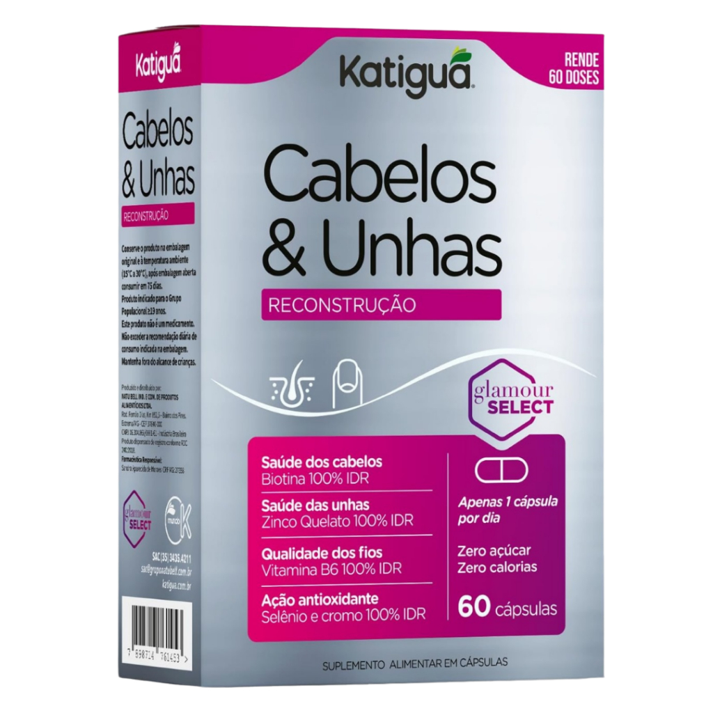 Suplemento Vitaminas para Cabelos e Unhas 60 capsulas | Shopee Brasil