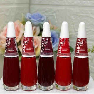 Kit 5 Esmalte Impala Tons de Vermelho Jane , Madonna , Vinho , Atração e Allure