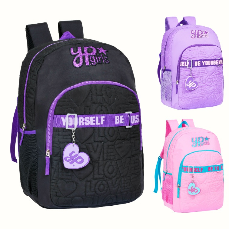 Mochila Escolar Feminina Juvenil Love Yepp MF8131 | Shopee Brasil