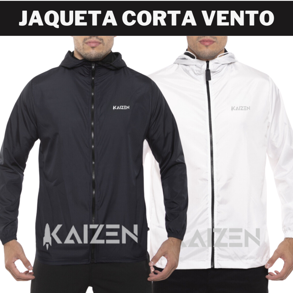 casaco corta vento sports jaqueta tactel aspem impermeavel semi forrada