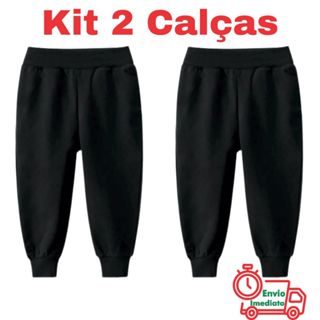 Kit 2 Calça De Moletom Infantil Flanelada UNISEX