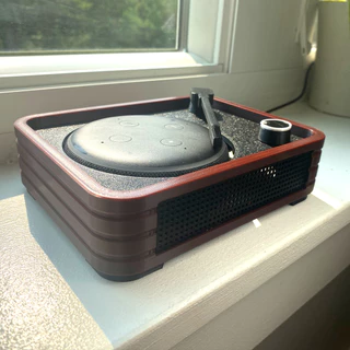 Suporte Alexa Echo Dot 3 Toca Discos Retrô decoração criativa música som stand de mesa Amazon