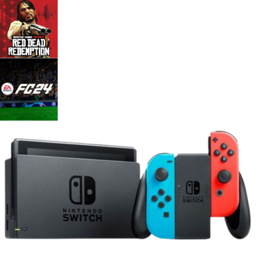 Console Nintendo Switch DESBLOQUEADO - Azul Neon e Vermelho Neon V2