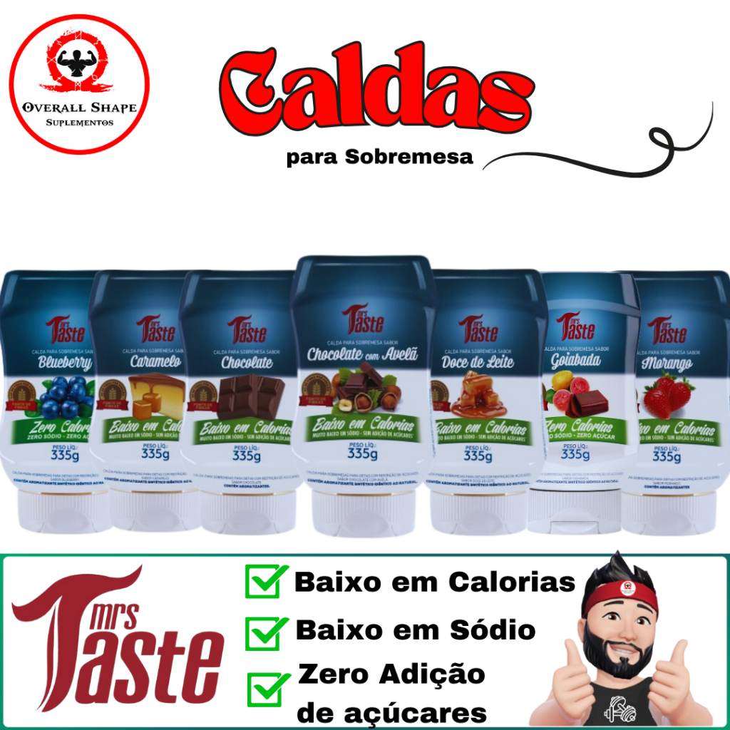 Caldas para Sobremesas Baixo em Calorias e Zero adição de açúcares