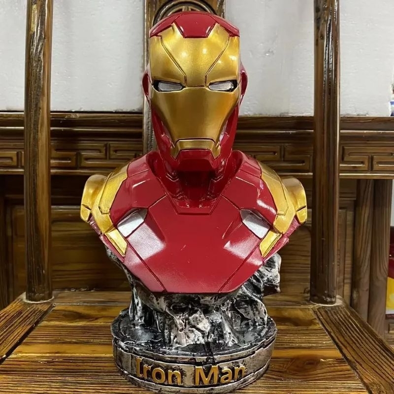Busto Resina Avangers Os Vingadores Iron Man Homem de Ferro Tony Stark 38cm
