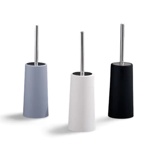 Escova Sanitária Banheiro Inox com Suporte Plástico Polipropileno nas Cores Preto ou Branco