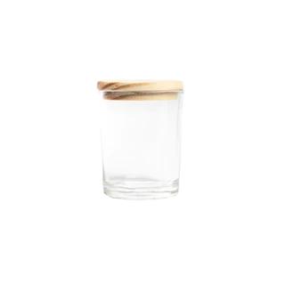 Copo de Vidro Para Vela 70 ml C/ Tampa de PINUS - 10 unidades