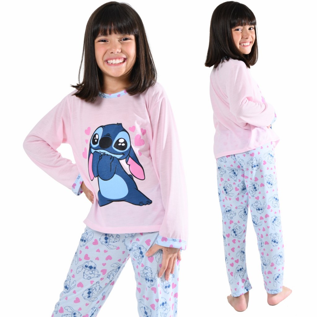 Pijama Infantil Menina Estampado Longo de Frio Roupa de Dormir Feminino Inverno em Oferta na Shopee