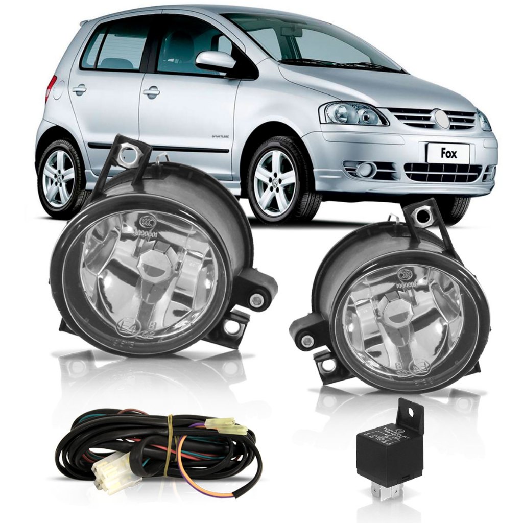 Kit Farol de Milha Auxiliar Fox Crossfox Spacefox 2003 2004 2005 2006 ...