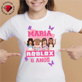 Camiseta Infantil Roblox Personalizada com Nome