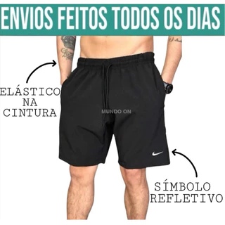 Short masculino academia bermuda masculina com logo refletivo