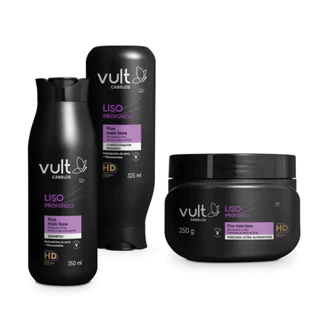 Kit Vult Cabelos Liso Profundo Shampoo 350ml + Condicionador 325ml + Máscara Capilar 250g