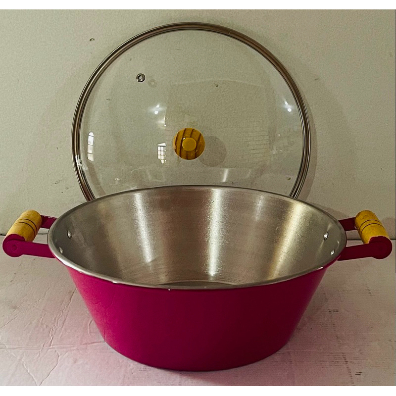 Tacho N 26 Rosa Pink de Alumínio com Tampa de Vidro para Salada Caldos ...