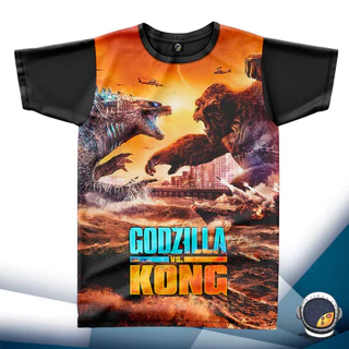 Camiseta Godzilla Vs Kong Infantil Unissex Babylook