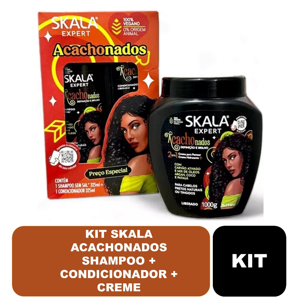 Kit Skala Acachonados Shampoo + Condicionador + Creme | Shopee Brasil