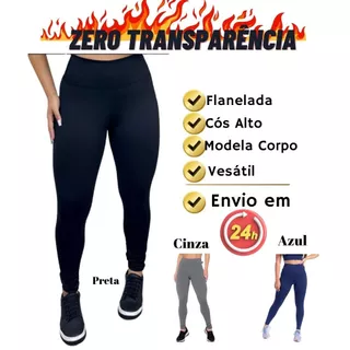 Calça Legging Feminina Flanelada Peluciada Grossa Forrada Térmica Cintura Alta Fitness Ideal P/Frio