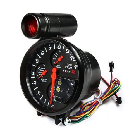RELOGIO RPM TYPE R COM SHIFT LIGHT 5X1/Comutável para motores de 4/6/8 ...