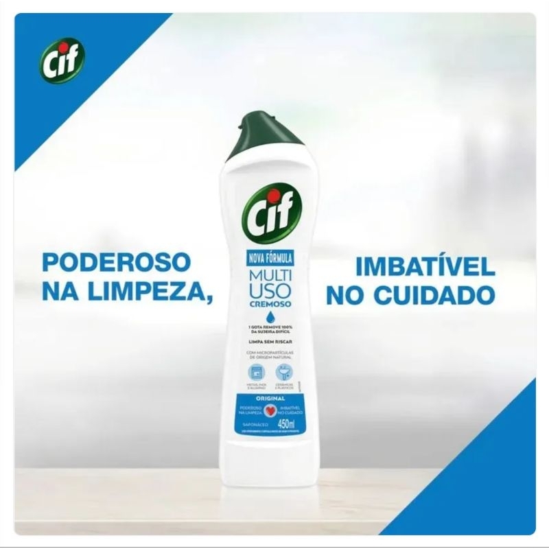 CIF CREMOSO ORIGINAL - LIMPEZA MILAGROSA - 450ML