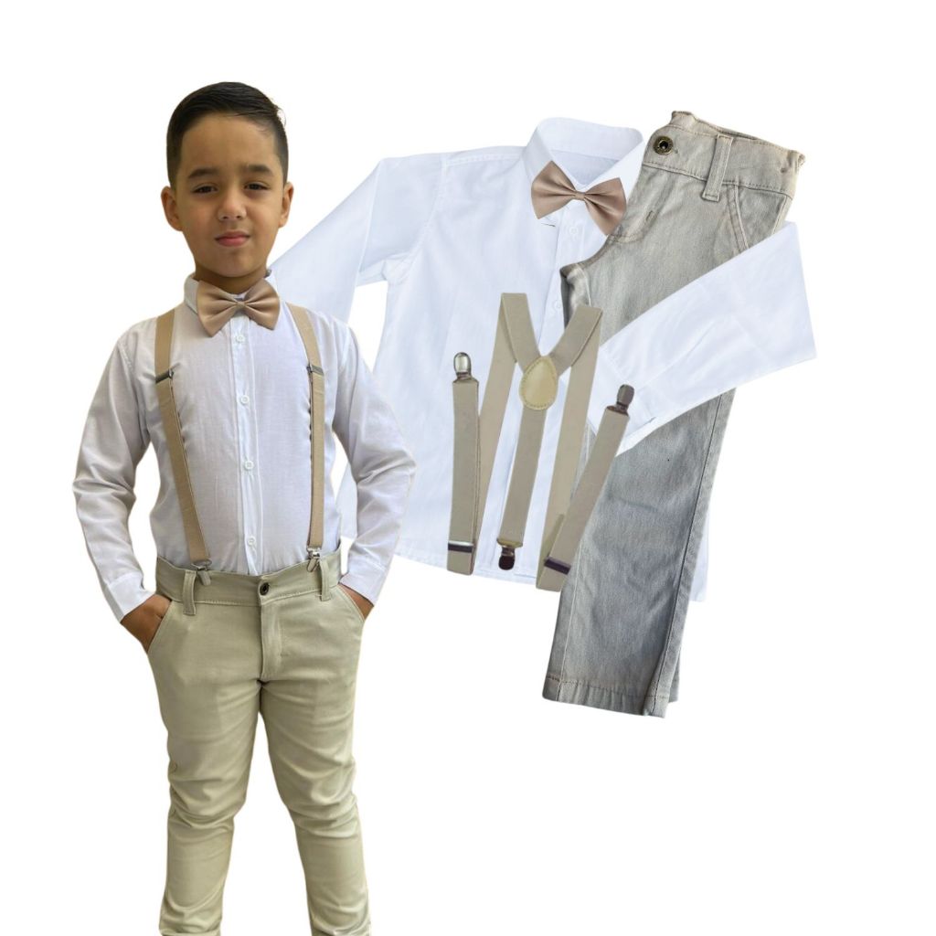 Roupa Social Infantil Menino Casamento Formatura CALÇA BEGE E