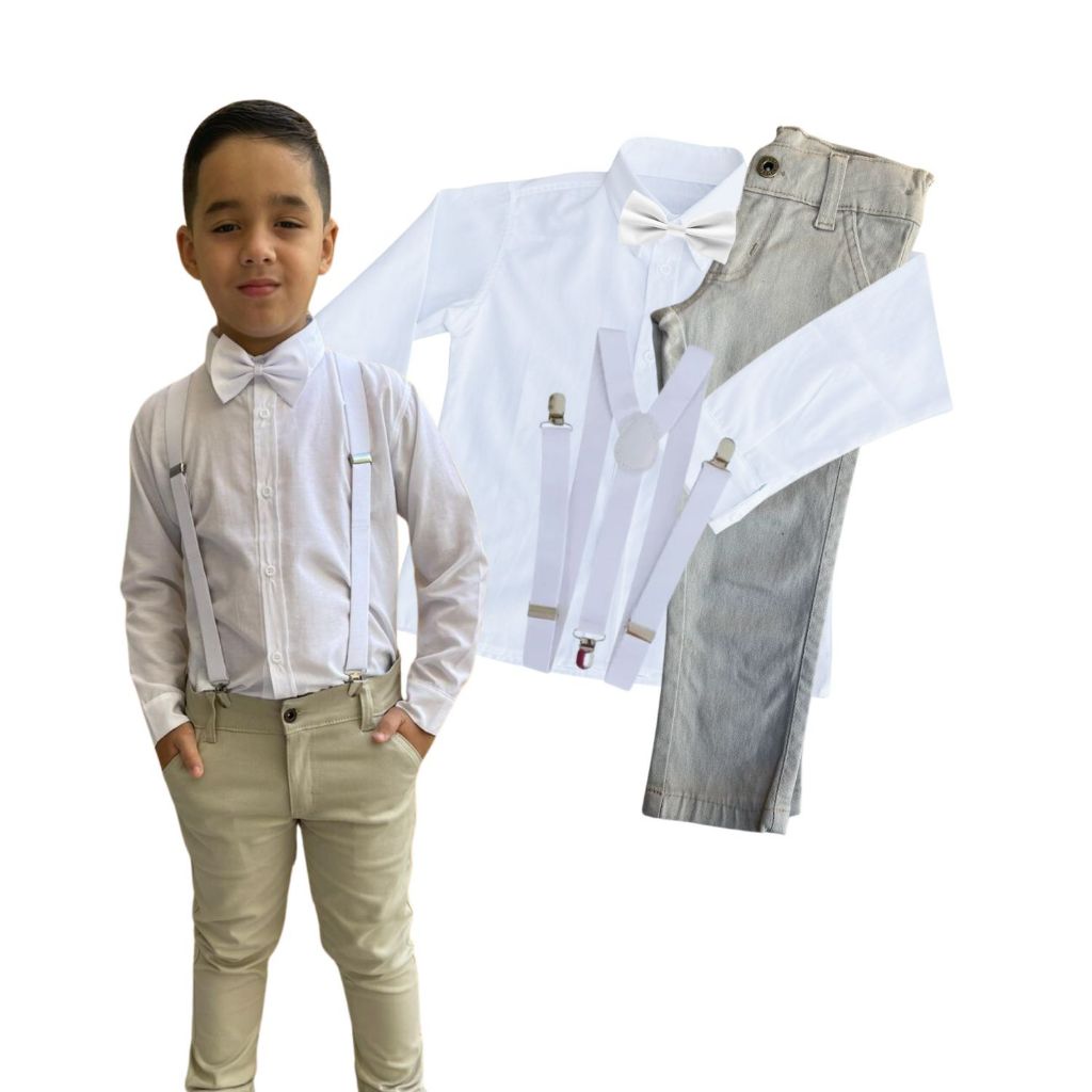 Roupa Social Infantil Menino Casamento Formatura CALÇA BEGE E