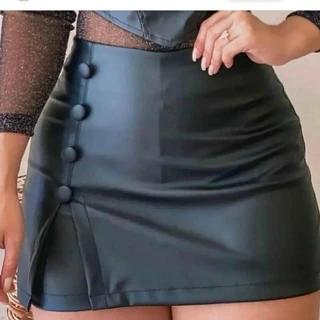 Shorts Saia Couro Fake - Moda Blogueira Feminina