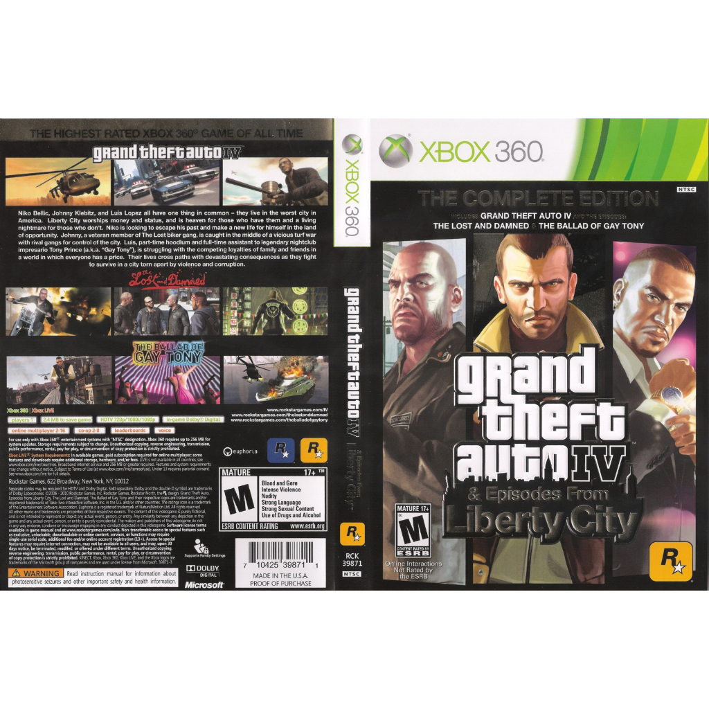 Gta IV Complete Edition P/ Xbox360 Desbloq(Jtag/Ltu/Lt/Rgh) | Shopee Brasil