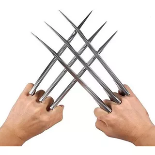 Garras Wolverine Adulto Rígida PLA OU ABS Cromado Cosplay Fantasia Xmen