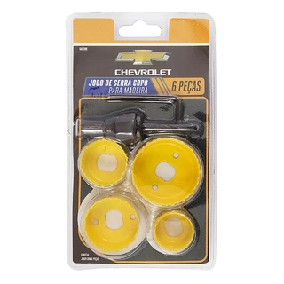 Jogo Kit Com 6 Serra Copo Para Madeira Gesso 32mm A 54mm