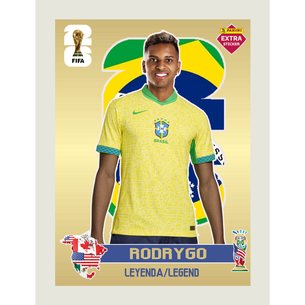 Figurinha Rodrygo Copa 2026 Extra Legend Dourada Shopee Brasil
