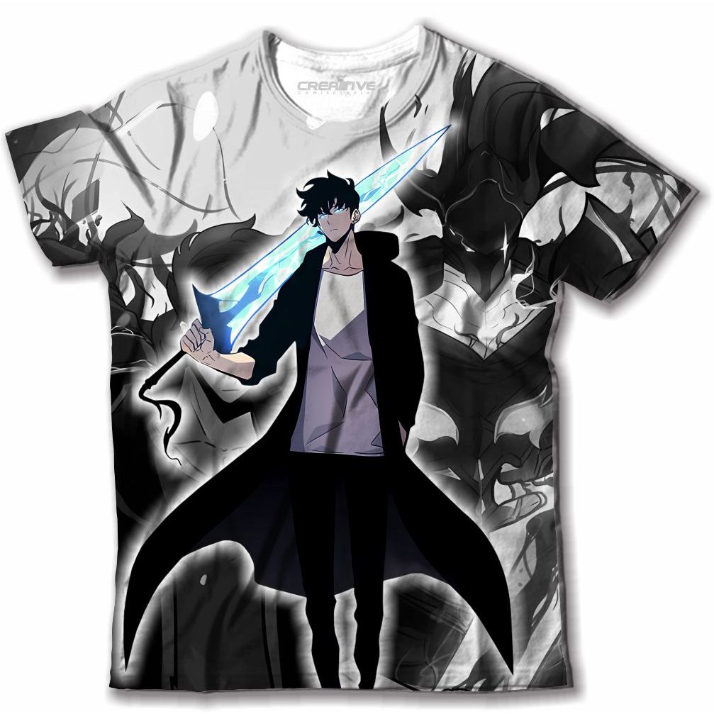 Camisa Camiseta Solo Leveling Sung Jin Woo Manga Lançamento oficial