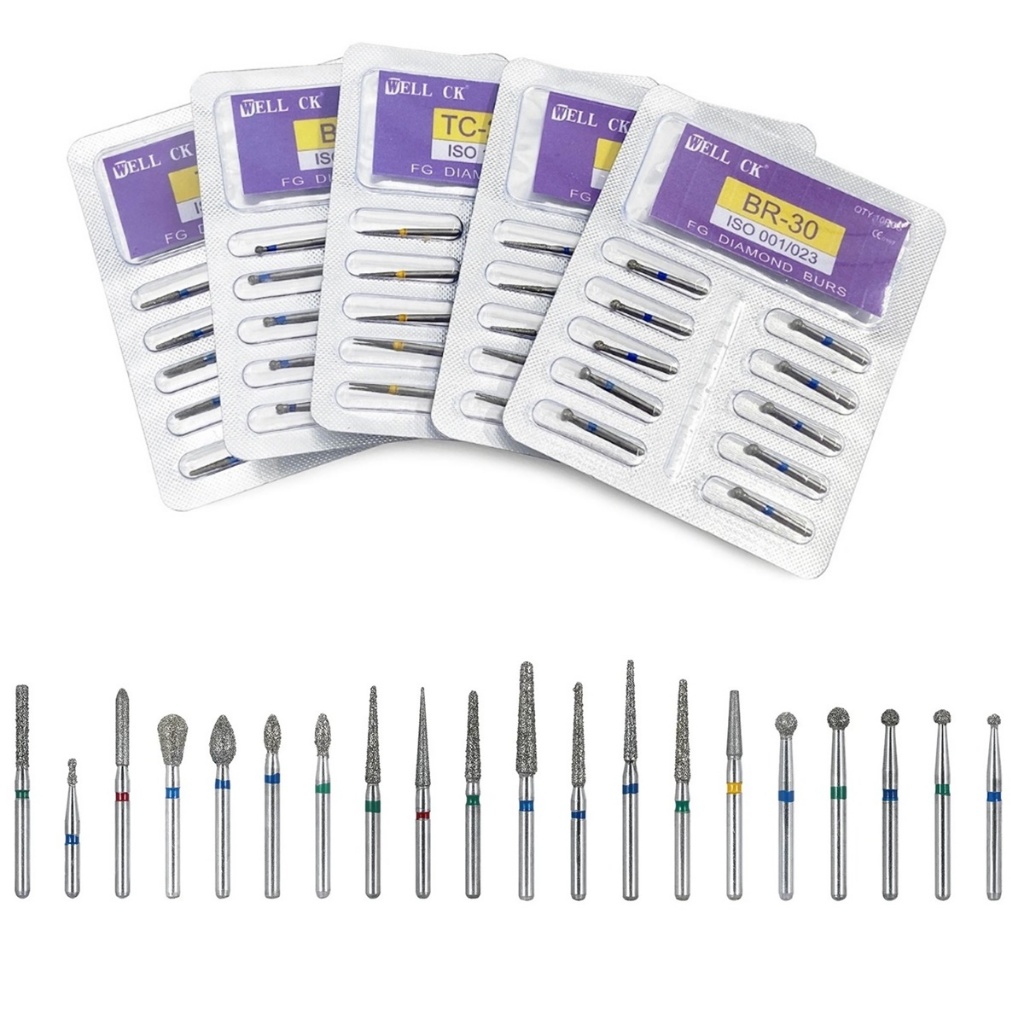 Broca Diamantada Odontológica FG Alta Rotação Kit com 10 - Escolha o Modelo