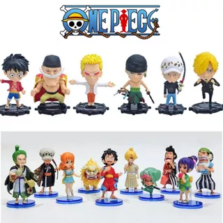 Bonecos Colecionáveis Anime One Piece arco Wano samurai Luffy, Sanji, Chopper, Usopp, Kiemon, Zoro, Otama, Law