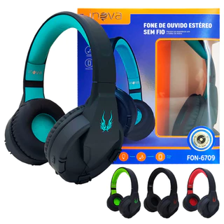 Fone De Ouvido Headset Stereo Sem Fio Wireless Com Microfone Inova