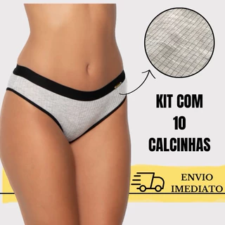 Kit 10 Calcinha Feminina Canelada Lingerie Sexy Confortável Leve