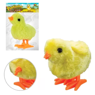 Kit com 10 e 20 Pintinho Amarelinho de Corda Infantil Brinquedo Pelúcia