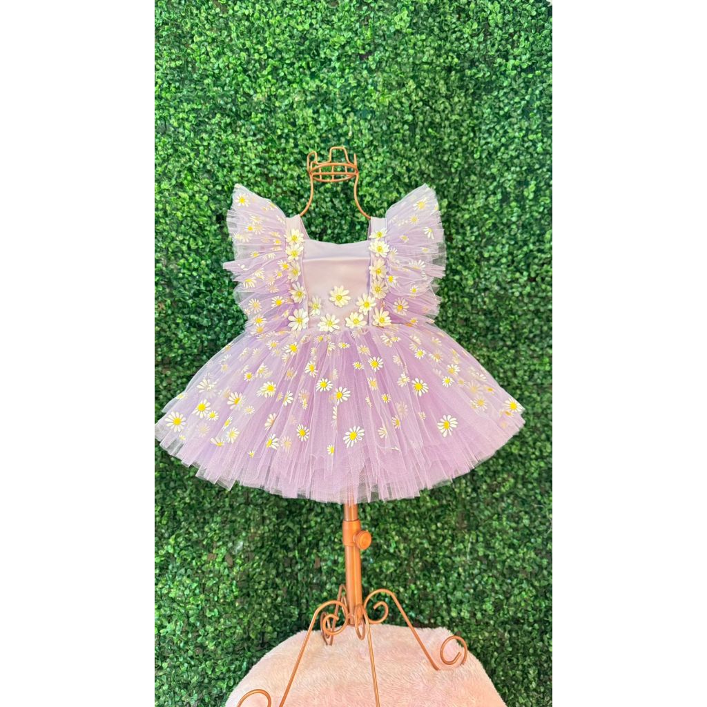 Lindo Vestido jardim das margaridas flores menina criança infantil