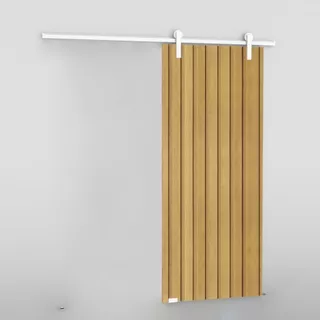 Kit Porta De Correr Roldana Aparente em Alumínio Cor Branco
