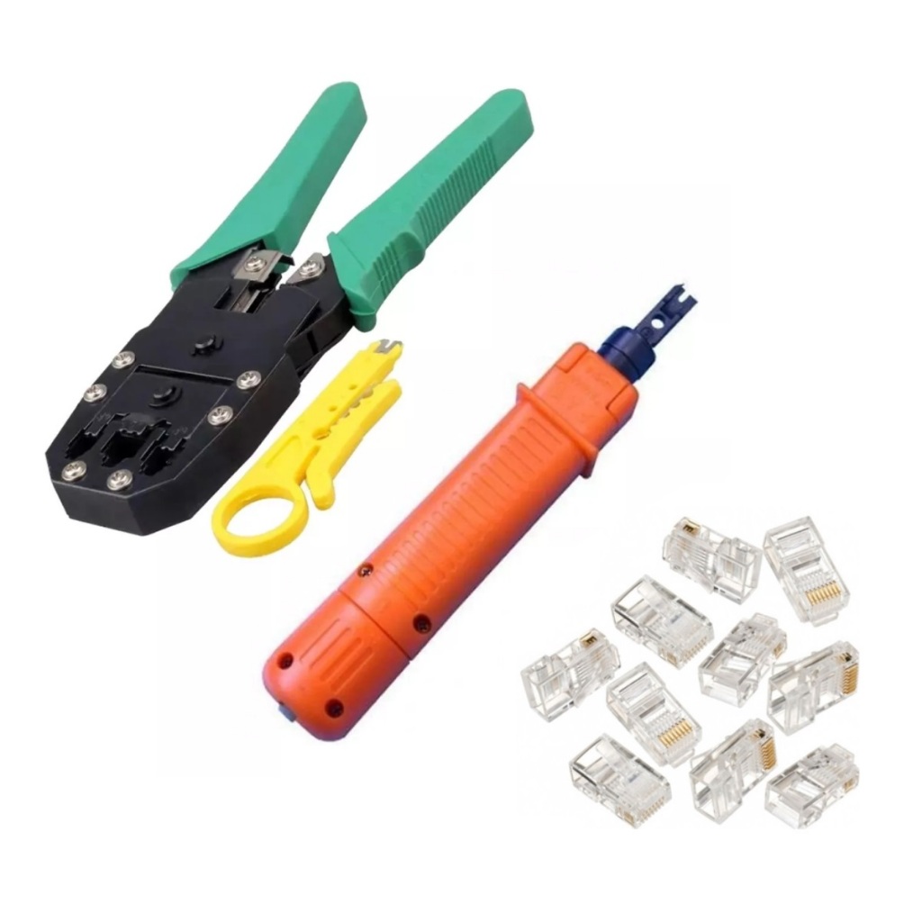Alicate Crimpar Rj45 Rj11 Alicate Punch Down E Conector Rj45 | Shopee ...