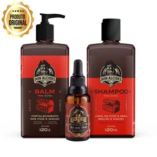 KIT SHAMPOO + BALM + ÓLEO PARA BARBA - BARBA NEGRA - DON ALCIDES