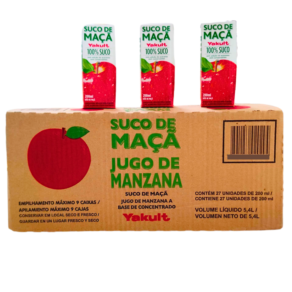 Caixa Suco Maçã da Yakult com 27 Unidades de 200ml | Shopee Brasil