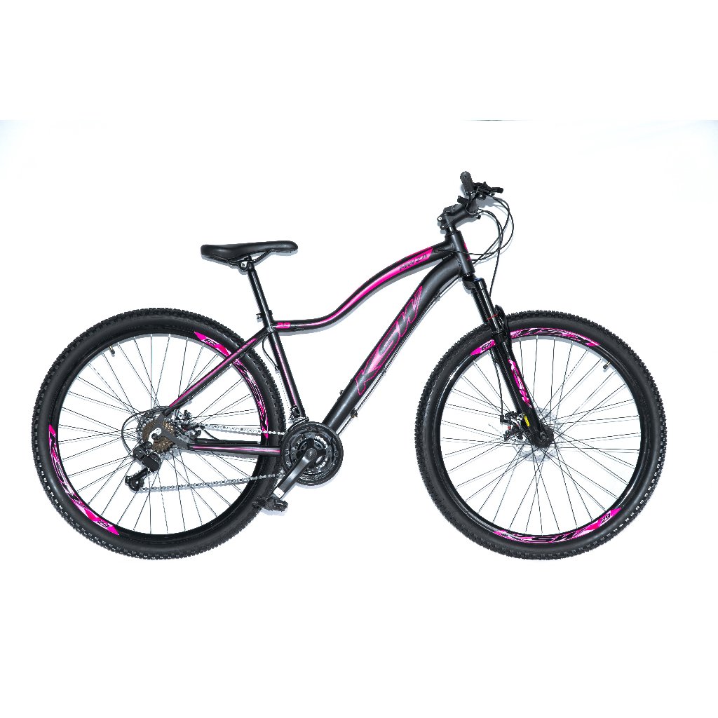 Bicicleta Bike Aro 29 KSW Feminina Alumínio MWZA MTB 21V Velocidades Marchas - Freio a Disco - Quadro C/ Cabeamento Superior Interno - Aros Aéreos Parede Dupla - Suspensão Dianteira - Alavancas Rapid Fire - Câmbios Transmissão Index - Pedal Plataforma