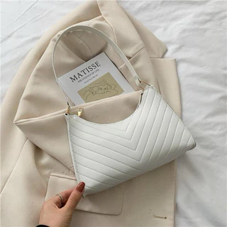 Bolsa Feminina Baguete Bordada de Ombro Transversal Várias cores
