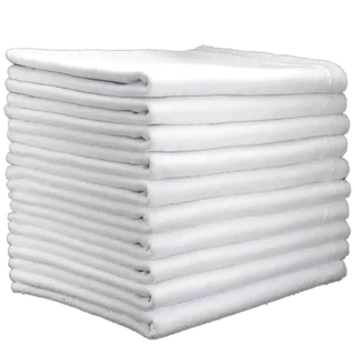 Kit 10 Pano De Chão Branco Para Limpeza Grande Grosso Saco Duplo Algodão 45x65