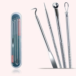 Kit Extrator De Cravo Espinha Profissional Inox Limpeza de Pele