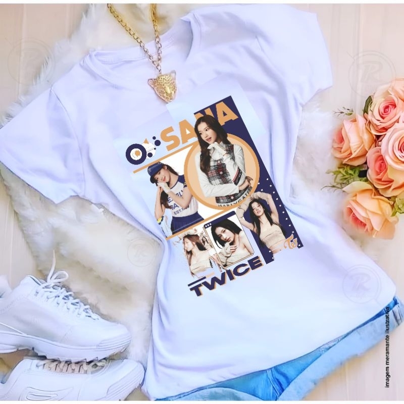camiseta lançamento kpop Twice Sana minatozaki | Shopee Brasil