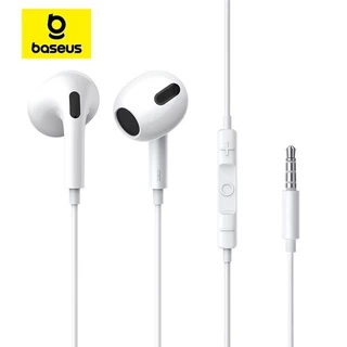 fone de ouvido com fio baseus (h17 branco) ou (h19 preto) saida 3.5 mm p2