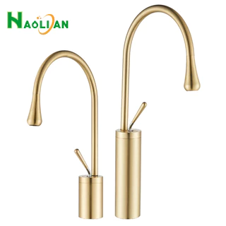 Torneira Banheiro Lavabo Dourada Matte Bancada Torneira Água Quente E Fria em Oferta na Shopee