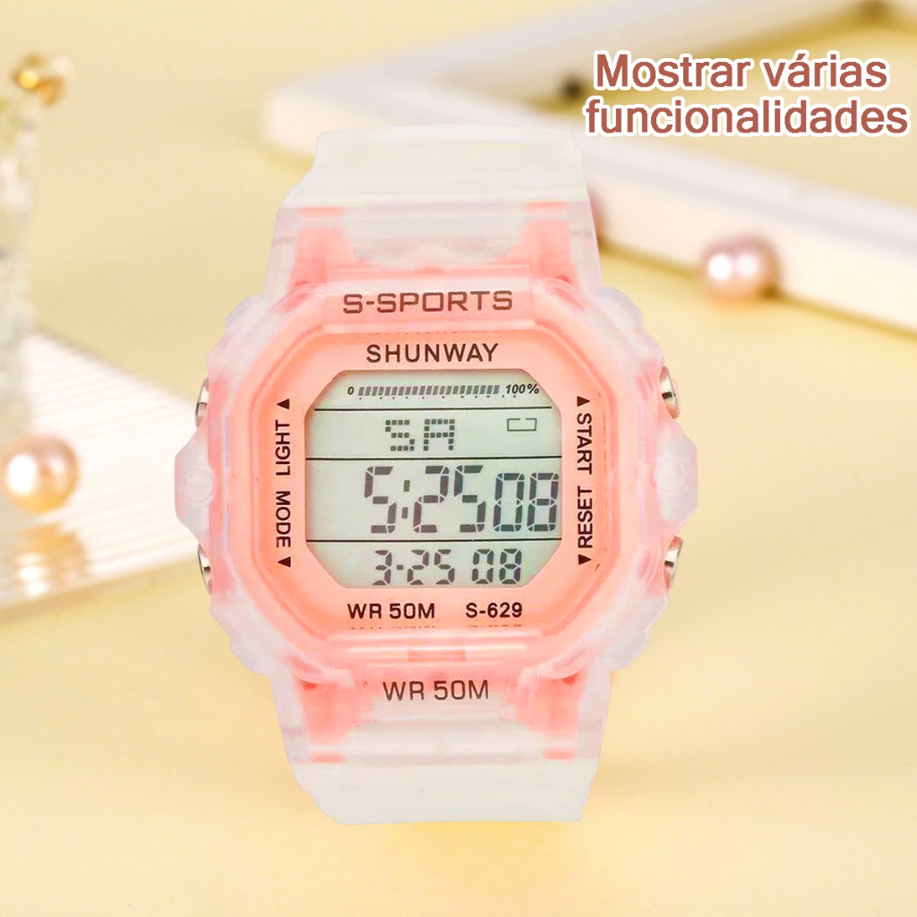 Relógio Feminino De Pulso Digital Original à Prova D'água Esportes ...