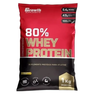 Whey Growth 1kg 80% Concentrado